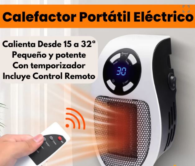 Mini Calefactor Portátil Potencia 500 w con Control 220 v